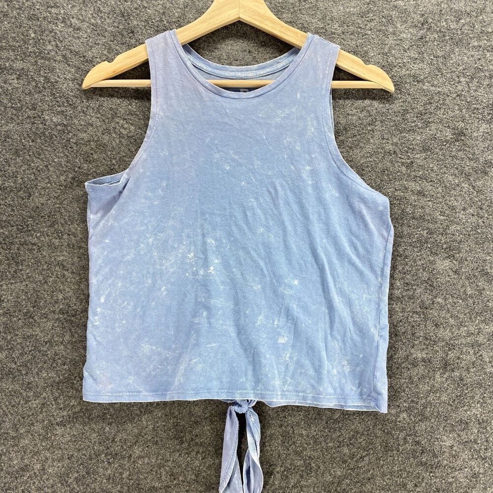 New Stitch Fix Runway Top Women L Large Blue Sleeveless Tie Up